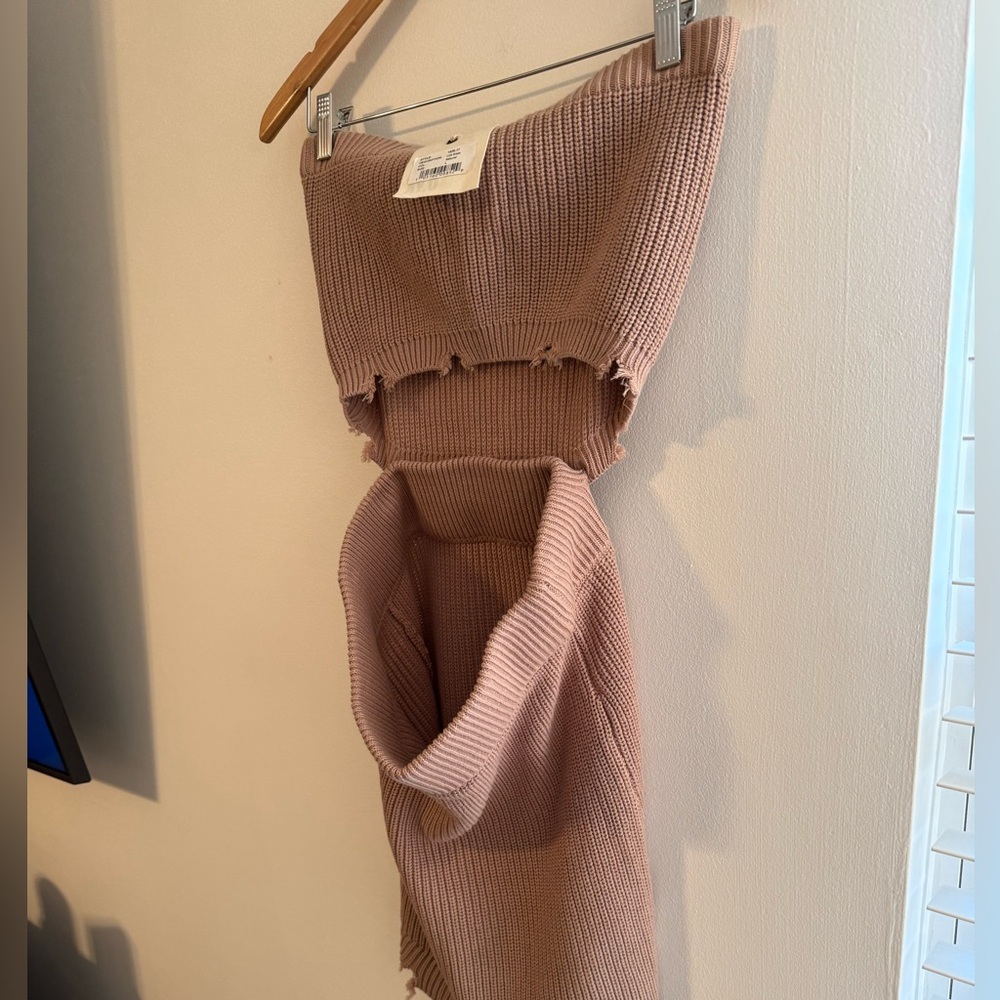 SER.O.YA x REVOLVE Tan Nude Strapless Sleeveless Cut Out Mini Dress Large NWT - Picture 3 of 16